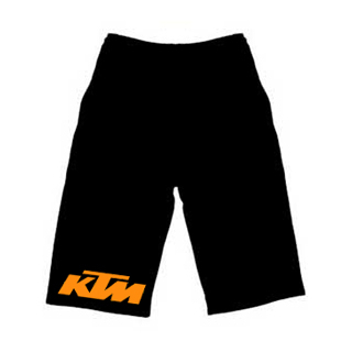 Kraťasy KTM - Logo - Voľné sieťované čierne letné šortky