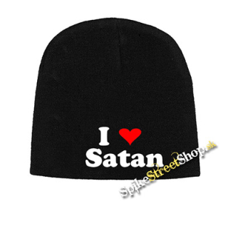 Čierna zimná čiapka I LOVE SATAN