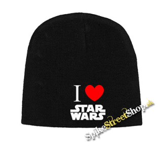 Čierna zimná čiapka I LOVE STAR WARS