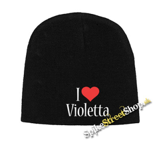 Čierna zimná čiapka I LOVE VIOLETTA