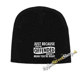 Čierna zimná čiapka JUST BECAUSE YOU'RE OFFENDED