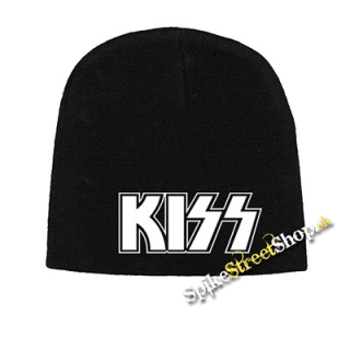 Čierna zimná čiapka KISS - Logo
