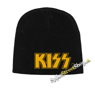 Čierna zimná čiapka KISS - Yellow Logo