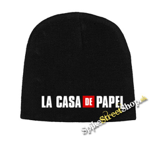 Čierna zimná čiapka LA CASA DE PAPEL - Logo