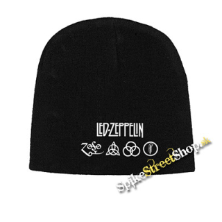 Čierna zimná čiapka LED ZEPPELIN - Logo