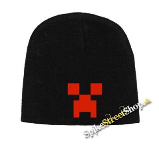 Čierna zimná čiapka MINECRAFT - Red Creeper