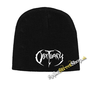 Čierna zimná čiapka OBITUARY - Logo