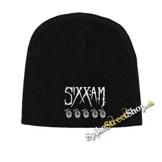Čierna zimná čiapka SIXX AM - Logo