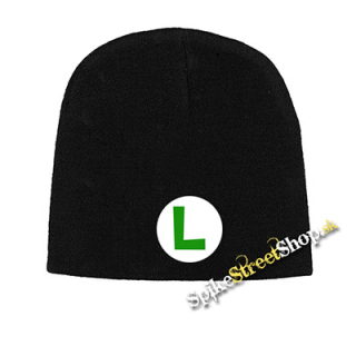 Čierna zimná čiapka SUPER MARIO - Luigi Logo