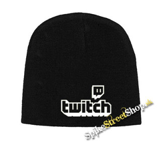 Čierna zimná čiapka TWITCH - White Logo Sign