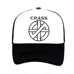 CRASS - Logo And Symbol Crest - čiernobiela sieťkovaná šiltovka model "Trucker"