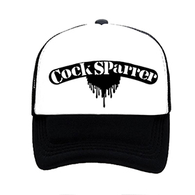 COCK SPARRER - Logo - čiernobiela sieťkovaná šiltovka model "Trucker"