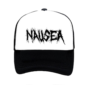 NAUSEA - Logo - čiernobiela sieťkovaná šiltovka model "Trucker"