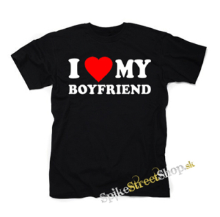 I LOVE MY BOYFRIEND - čierne detské tričko