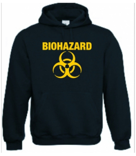 BIOHAZARD - Yellow Logo Crest - čierna pánska mikina