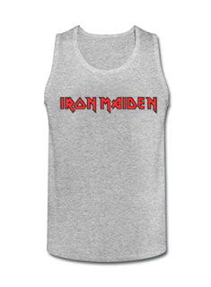 IRON MAIDEN - Logo Black Red - Mens Vest Tank Top - šedé