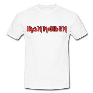 IRON MAIDEN - Logo Red Black - biele detské tričko