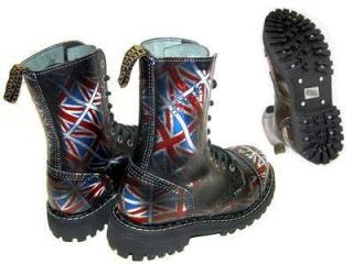 Topánky STEEL - UNION JACK BLACK - 10 dierkové
