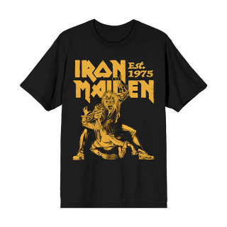 IRON MAIDEN - Est. 1975 Claw Yellow Graphic - čierne pánske tričko