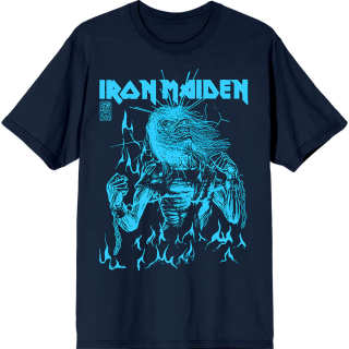 IRON MAIDEN - 50 Life After Death Flames Blue (Navy Blue) - tmavomodré pánske tričko