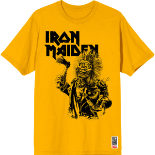 IRON MAIDEN - Est. 1975 Eddie Axe Graphic (Yellow) - žlté pánske tričko