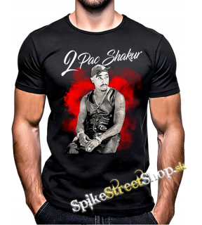 2 PAC - SHAKUR - čierne pánske tričko