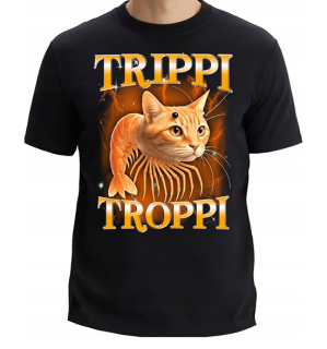 TRIPPI TROPPI - Italian Brainrot Meme - čierne pánske tričko