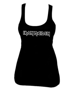 IRON MAIDEN - Logo White - Ladies Vest Top