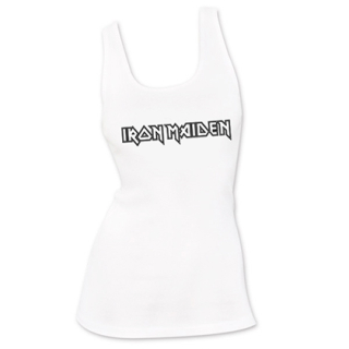 IRON MAIDEN - Logo Black - Ladies Vest Top - biele