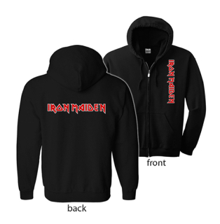 IRON MAIDEN - Logo Red White - čierna detská mikina na zips