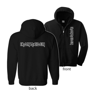 IRON MAIDEN - Logo White - mikina na zips