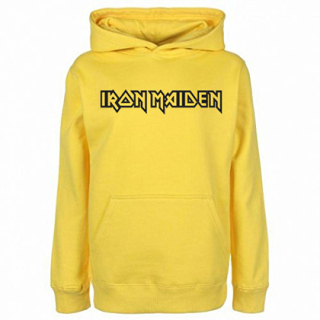 IRON MAIDEN - Logo Black - žltá detská mikina