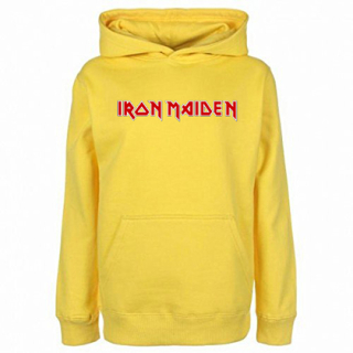 IRON MAIDEN - Logo Red White - žltá detská mikina