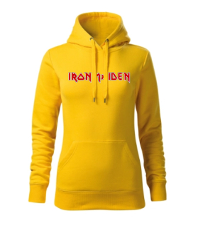 IRON MAIDEN - Logo Red White - žltá dámska mikina