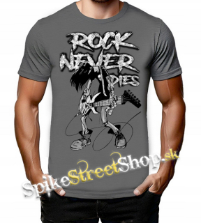 ROCK NEVER DIES - šedé detské tričko