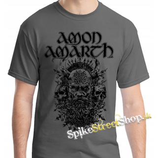 AMON AMARTH - Runes Skulls - šedé detské tričko