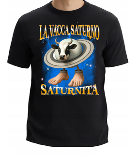 LA VACCA SATURNO SATURNITA - čierne detské tričko