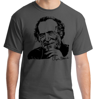 CHARLES BUKOWSKI - Signature Portrait - šedé pánske tričko