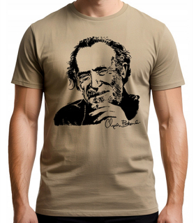 CHARLES BUKOWSKI - Signature Portrait - pieskové pánske tričko