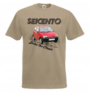 FIAT SEICENTO - Signature Portrait - pieskové pánske tričko