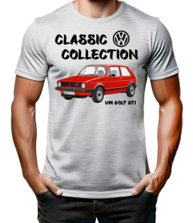 VW GOLF GTI - svetlosivé pánske tričko