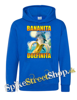 Detská mikina BANANITA DOLFINITA - Italian Brainrot Meme - modrá
