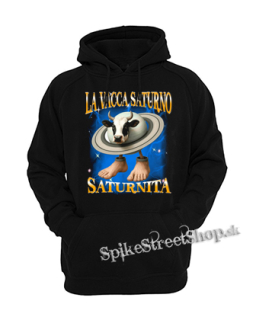 LA VACCA SATURNO SATURNITA - Italian Brainrot Meme - čierna pánska mikina KLOKANKA