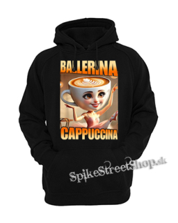 BALLERINA CAPPUCCINA - Italian Brainrot Meme - čierna pánska mikina KLOKANKA
