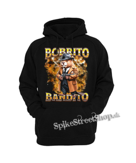 BOBRITO BANDITO - Italian Brainrot Meme - čierna pánska mikina KLOKANKA