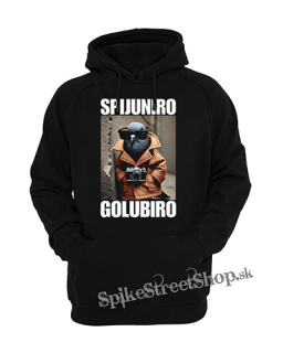 Detská mikina SPIJUNIRO GOLUBIRO - Italian Brainrot Meme - čierna