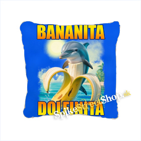BANANITA DOLFINITA - ITALIAN BRAINROT MEME - modrý vankúš