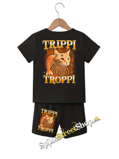 Detské kraťasy + detské tričko TRIPPI TROPPI - Italian Brainrot Meme - Ľahké sieťované šortky a bavlnené tričko