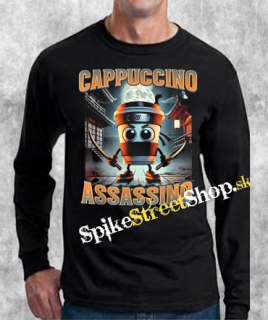CAPPUCCINO ASSASSINO - čierne pánske tričko s dlhými rukávmi