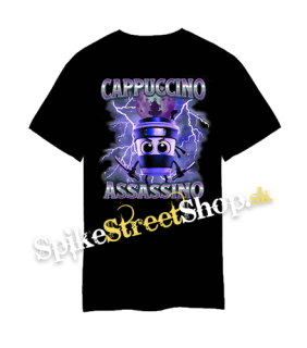 CAPPUCCINO ASSASSINO - Italian Brainrot Meme - Poster Motive 5 - čierne detské tričko
